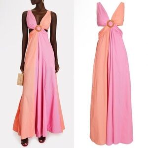 New STAUD Passage Dress Tangerine Grapefruit Size 2